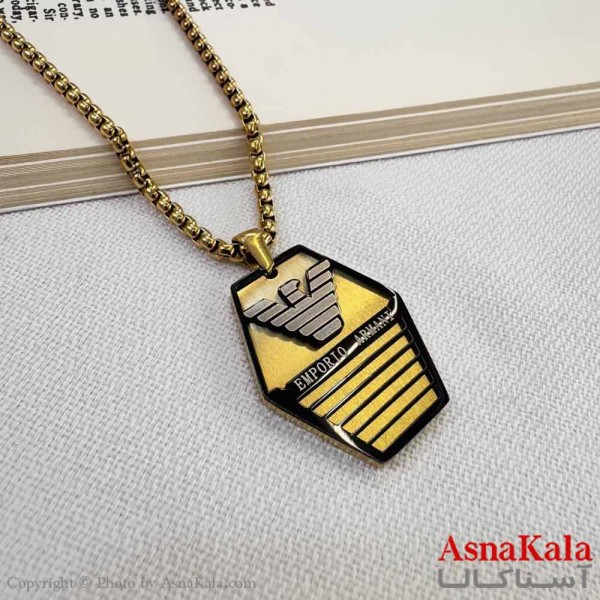 گردنبند مردانه استیل مدل امپریو آرمانی کد GNB16907W