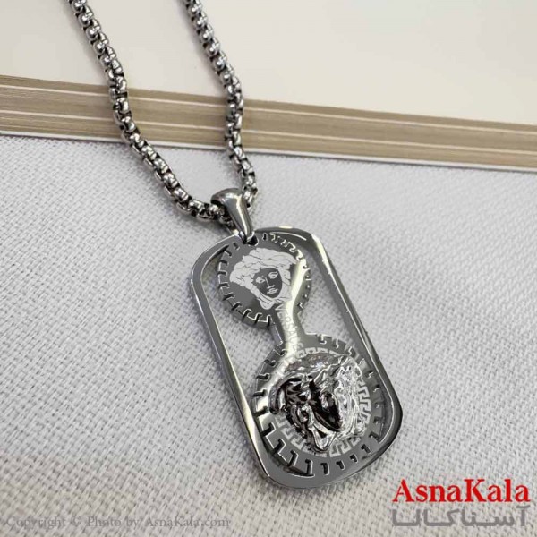 گردنبند مردانه استیل مدل ورساچه نقره ای کد GNB16911W