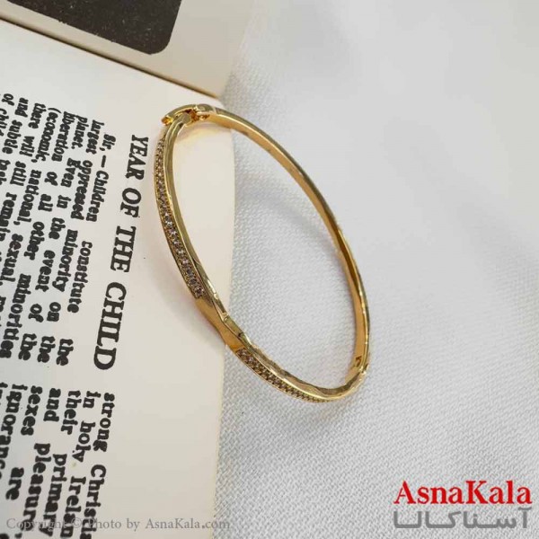 بنگل اسپرت دخترانه استیل 316 مدل نگینی کد DSB18618W