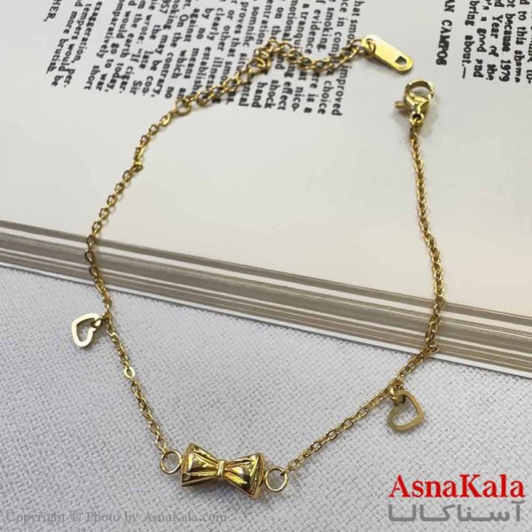 دستبند دخترانه مینیمال مدل پاپیونی  کد DSB18623W