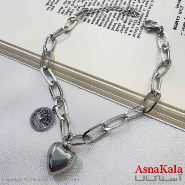 دستبند دخترانه مینیمال مدل قلب  کد DSB18629W