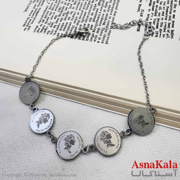 دستبند دخترانه مینیمال مدل الیزابت نقره ای کد DSB18635W