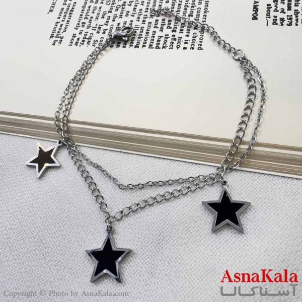 دستبند دخترانه مینیمال مدل ستاره مشکی کد DSB18637W