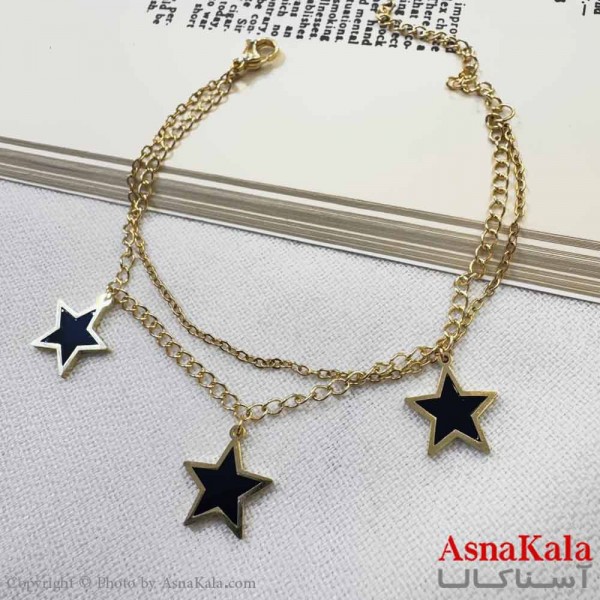 دستبند دخترانه مینیمال مدل ستاره طلایی کد DSB18638W