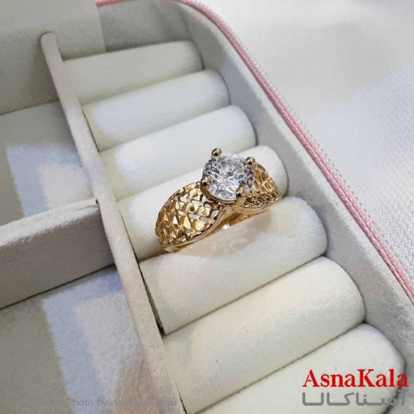 انگشتر زنانه طلاروس مدل نگین ANG19680W