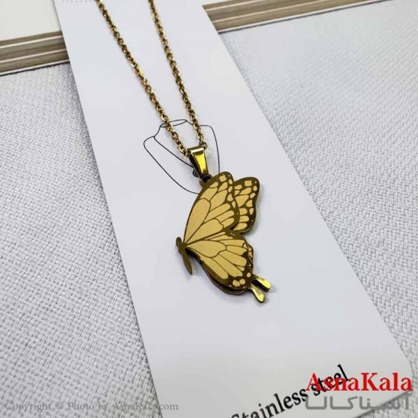 گردنبند دخترانه استیل316 مدل  پروانه کد GNB16944W