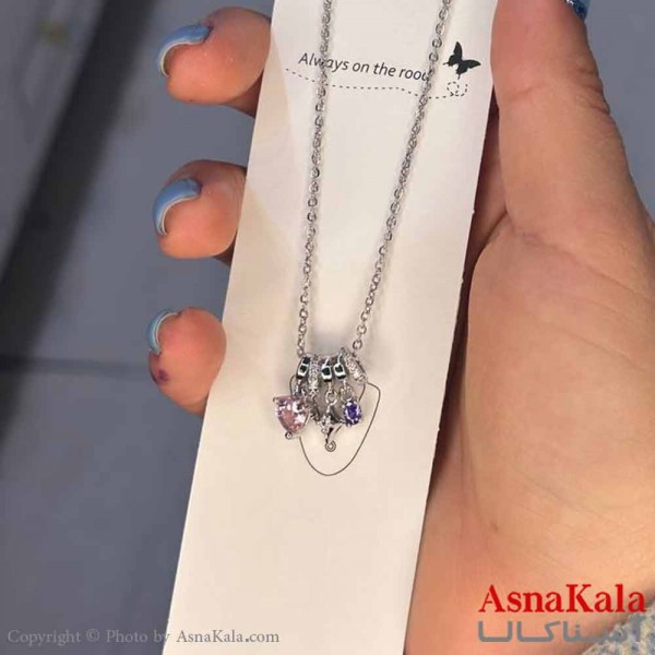 گردنبند دخترانه استیل316 مدل  قلب و ستاره کد GNB16949W