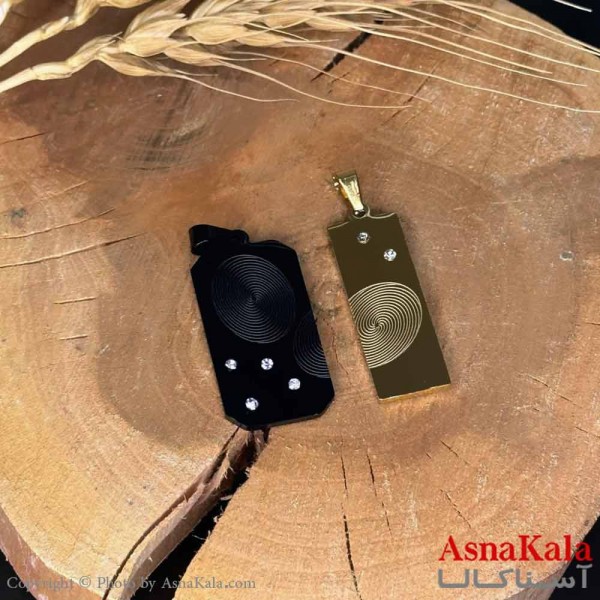 گردنبند ست دونفره  دوتیکه مدل اثر انگشت کد GNB16965W