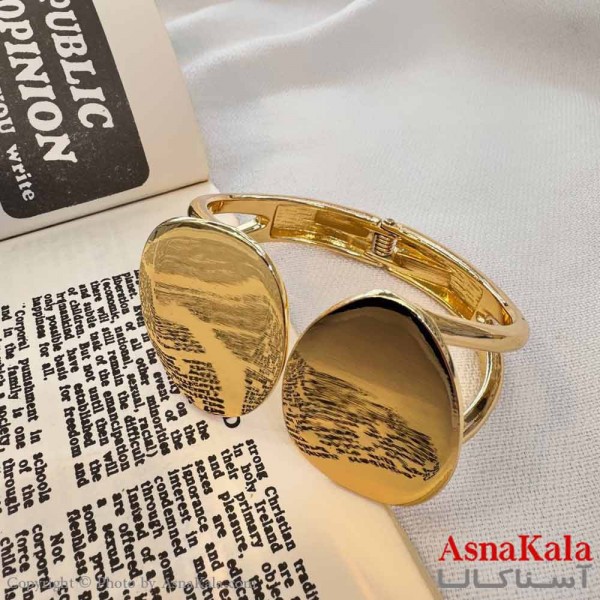 بنگل مینیمال دخترانه استیل 316 مدل طلایی کد DSB18643W