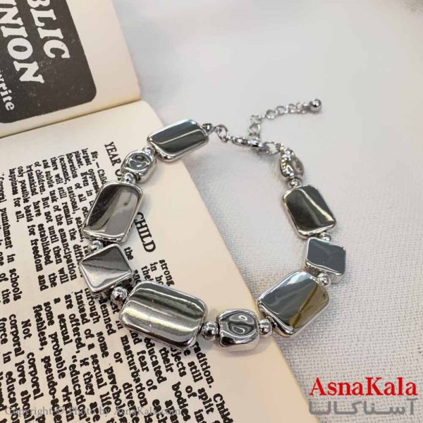 دستبند دخترانه مینیمال مدل  نقره ای کد DSB18652W