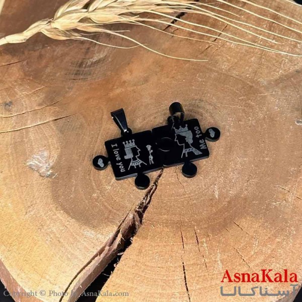 گردنبند ست دونفره  دوتیکه مدل پازل کد GNB16972W