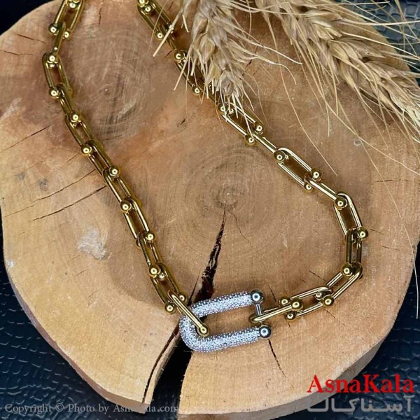 گردنبند دخترانه استیل316 مدل تیفانی طلایی کد GNB16977W