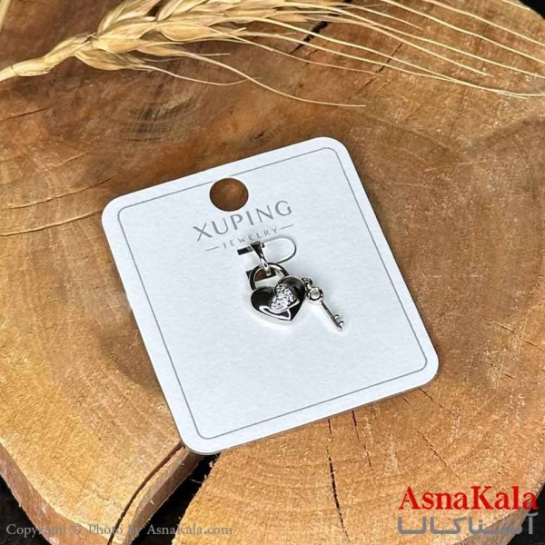 آویز دخترانه ژوپینگ مدل قلب و کلید کد GNB16979W