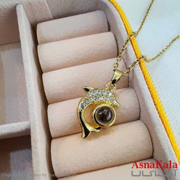 گردنبند تلسکوپی دوستت دارم به صد زبان دنیا طرح وال کد GNB16988W