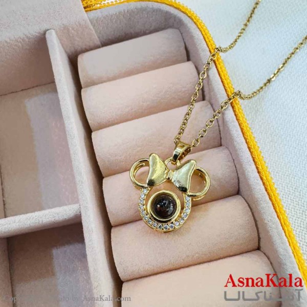 گردنبند تلسکوپی دوستت دارم به صد زبان دنیا طرح پاپیون کد GNB16989W