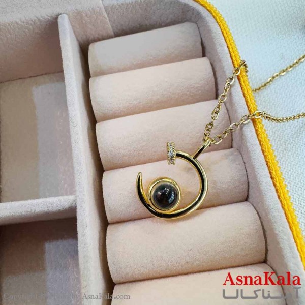 گردنبند تلسکوپی دوستت دارم به صد زبان دنیا طرح ماه کد GNB16994W