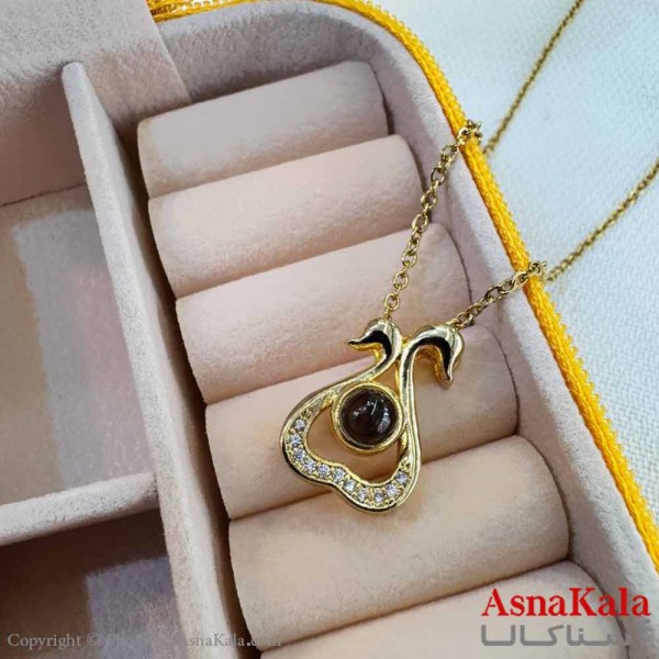 گردنبند تلسکوپی دوستت دارم به صد زبان دنیا طرح قو کد GNB16995W