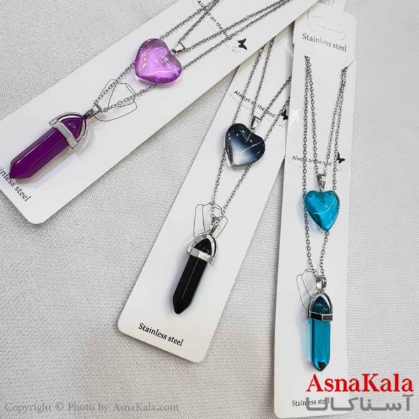 گردنبند ست دونفره  منشور و قلب  کد GNB161031W