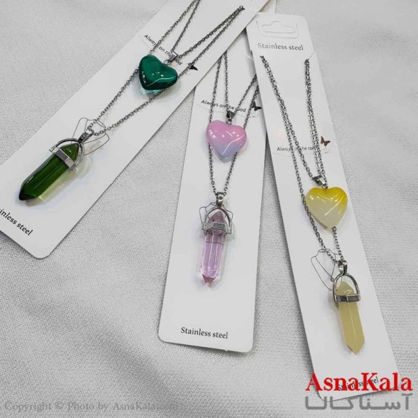 گردنبند ست دونفره  منشور و قلب  کد GNB161032W