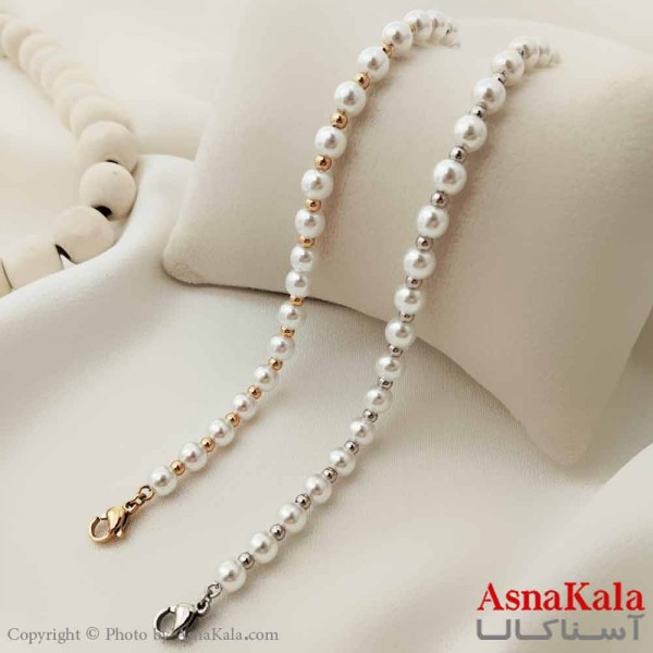 دستبند زنانه ترند برند ژوپینگ Xuping مدل مرواریدی کد DSB18655W