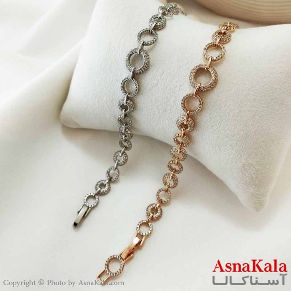 دستبند زنانه ترند برند ژوپینگ Xuping مدل حلقه ای کد DSB18662W