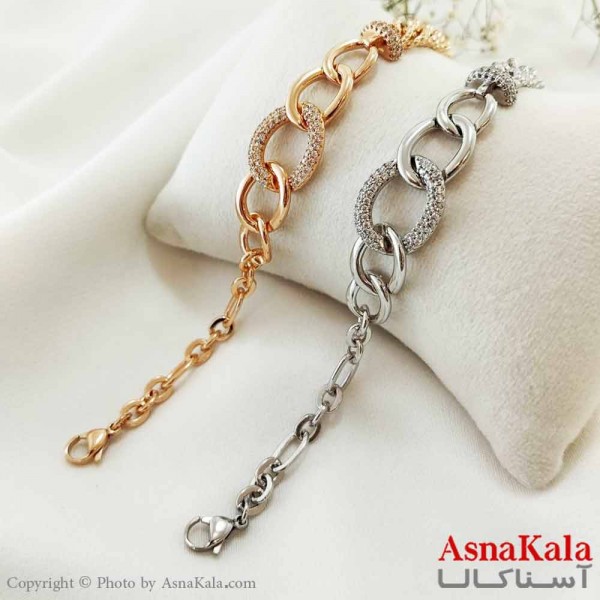 دستبند زنانه ترند برند ژوپینگ Xuping مدل دایره ای کد DSB18663W