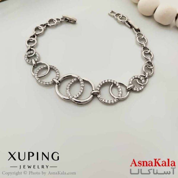 دستبند زنانه ترند برند ژوپینگ Xuping مدل حلقه ای کد DSB18664W
