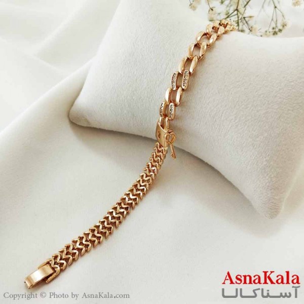 دستبند زنانه ترند برند ژوپینگ Xuping مدل قفل و کلید کد DSB18667W