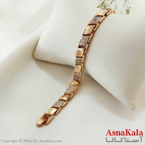 دستبند زنانه ترند برند ژوپینگ Xuping مدل آجری کد DSB18670W
