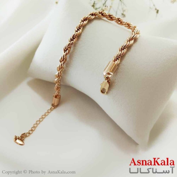 دستبند زنانه ترند برند ژوپینگ Xuping مدل بافت پیچی طنابی کد DSB18676W