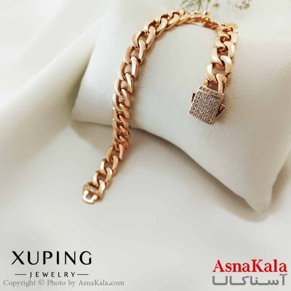 دستبند زنانه ترند برند ژوپینگ Xuping مدل کارتیر نگینی کد DSB18679W