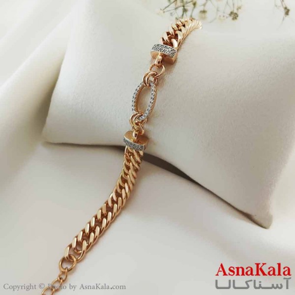 دستبند زنانه ترند برند ژوپینگ Xuping مدل کارتیر طلایی کد DSB18681W