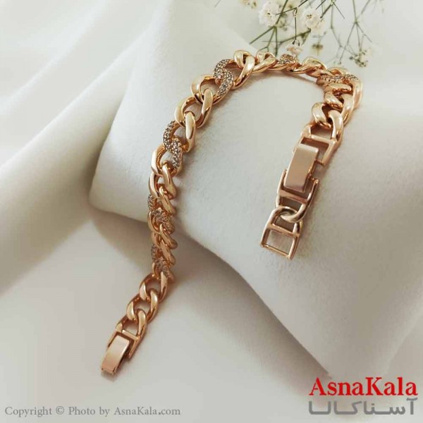 دستبند زنانه ترند برند ژوپینگ Xuping مدل کارتیر نگینی کد DSB18682W