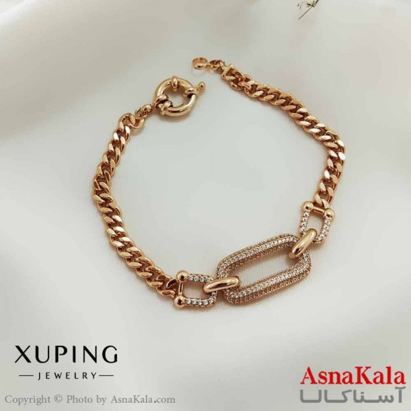 دستبند زنانه ترند برند ژوپینگ Xuping مدل فول نگین کد DSB18684W