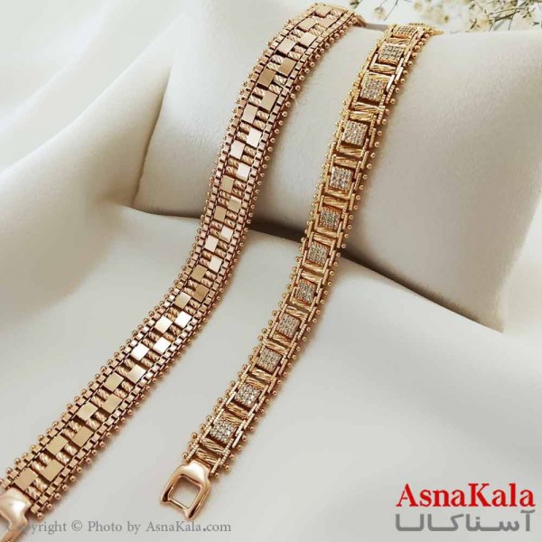 دستبند زنانه ترند برند ژوپینگ Xuping مدل رولکس طلایی کد DSB18689W