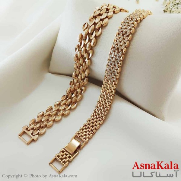 دستبند زنانه ترند برند ژوپینگ Xuping مدل رولکس نگین کد DSB18690W