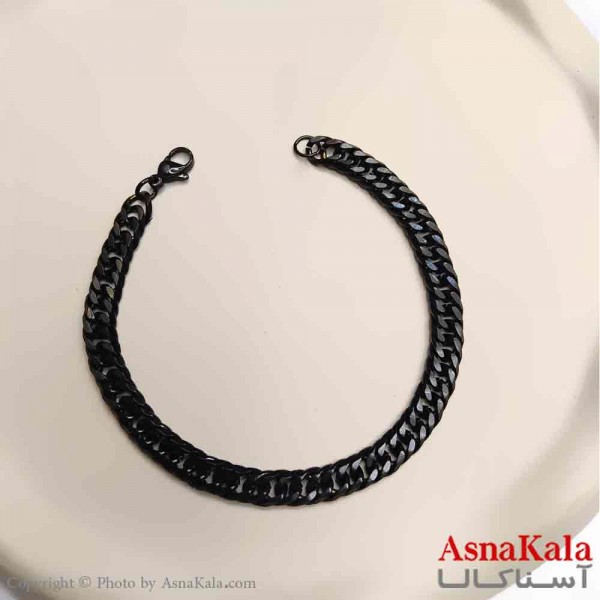 دستبند کارتیر مردانه مشکی براق 5 میل 21 سانتی متر کد DSB18691W