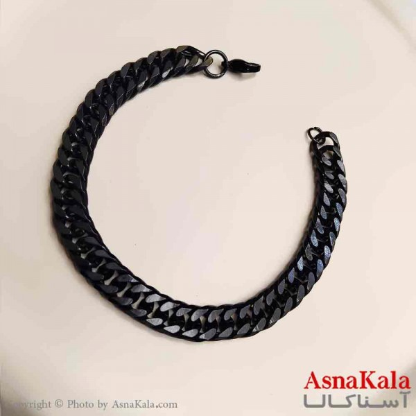 دستبند کارتیر مردانه مشکی براق 6 میل 21 سانتی متر کد DSB18692W