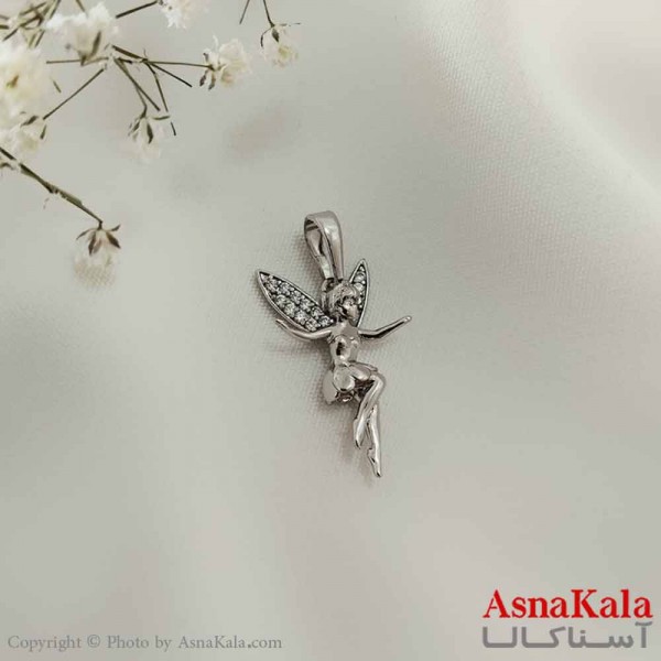آویز دخترانه ژوپینگ مدل فرشته بالدار نقره ای کد GNB161073W