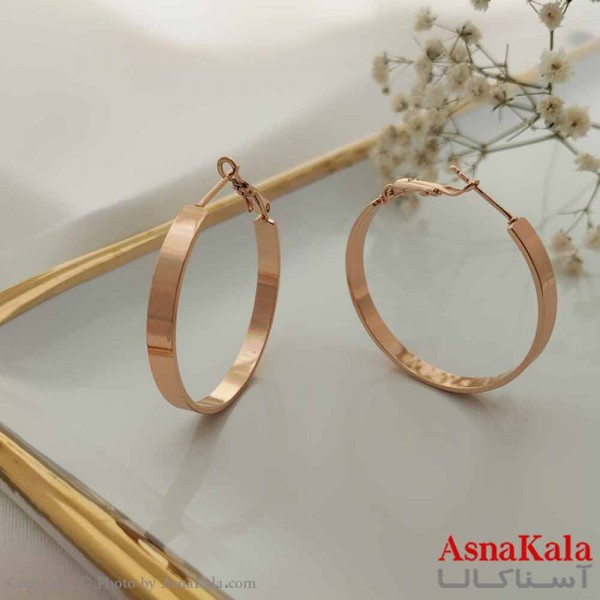 گوشواره حلقه ای زنانه مدل طلایی ژوپینگ کد GSH15690W