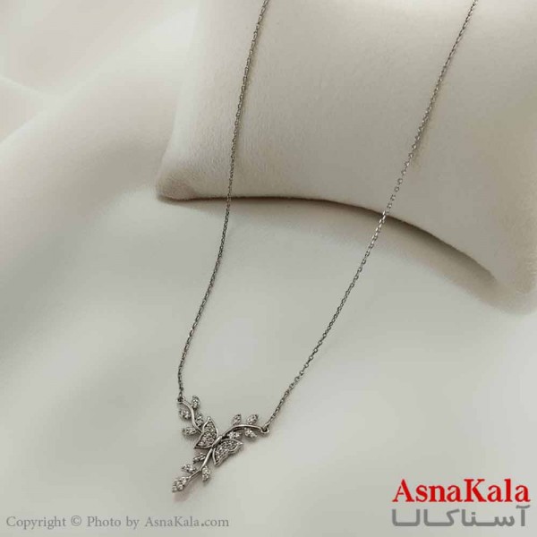 گردنبند ژوپینگ مینیمال دخترانه مدل پروانه نگینی کد GNB161050W
