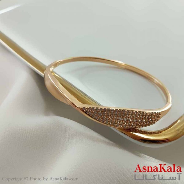 بنگل مینیمال دخترانه ژوپینگ مدل پاپیون نگین دار کد DSB18698W