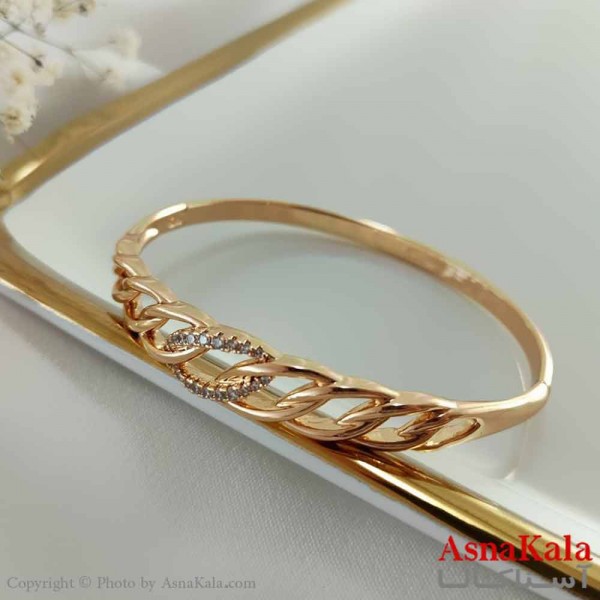 بنگل مینیمال دخترانه ژوپینگ مدل زنجیری نگینی کد DSB18702W