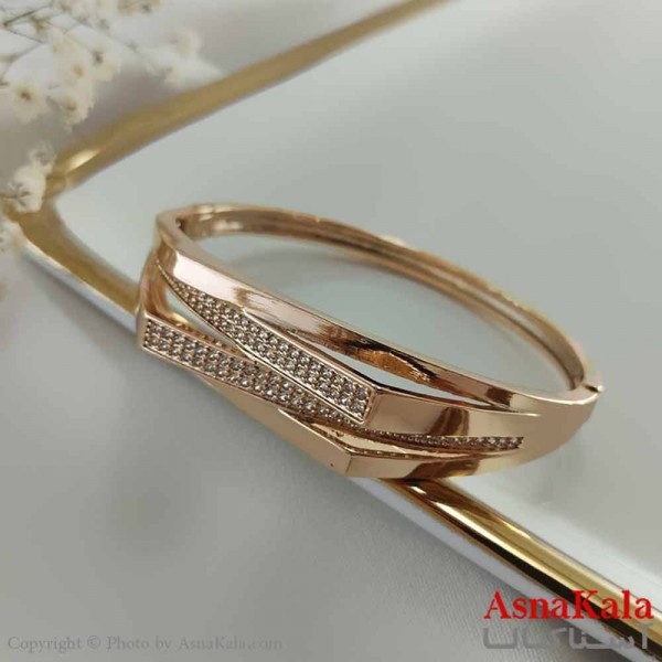 بنگل مینیمال دخترانه ژوپینگ مدل نگین دار کد DSB18704W