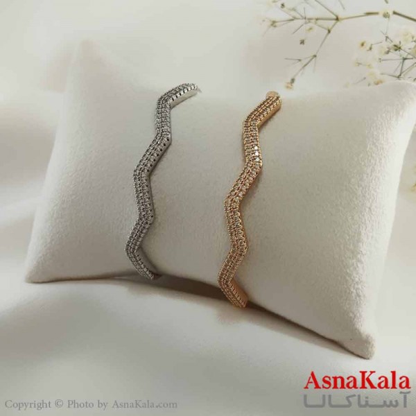 بنگل مینیمال دخترانه ژوپینگ مدل هلال نگین دار کد DSB18705W