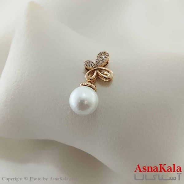 آویز دخترانه ژوپینگ مدل مروارید پروانه ای کد GNB161058W