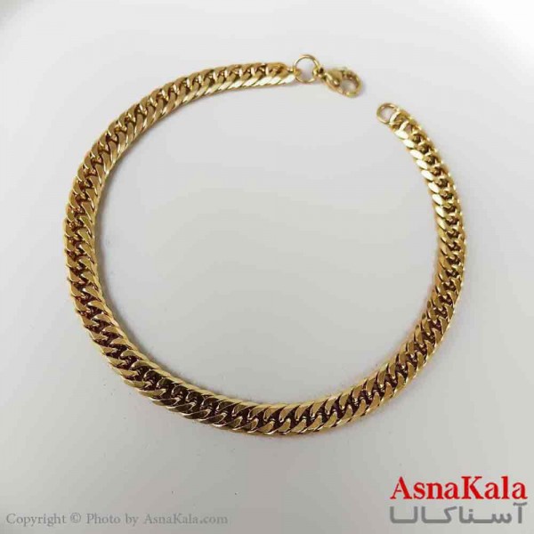 دستبند کارتیر مردانه طلایی براق 5 میل 21 سانتی متر کد DSB18695W