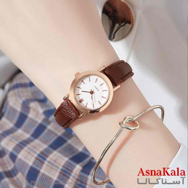 ساعت زنانه مینیمال بند چرمی جنوا  کد WTCH11252W