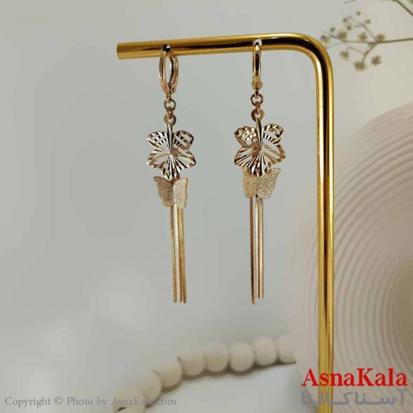 گوشواره آویزی زنانه مدل گل ژوپینگ کد GSH15712W