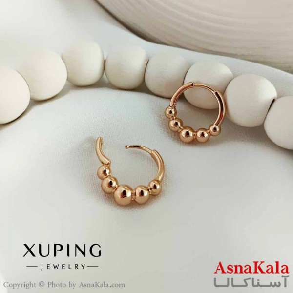 گوشواره حلقه ای زنانه مدل توپی ژوپینگ کد GSH15729W